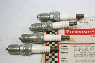 JEU DE 4 BOUGIES FIRESTONE F33TLP...RENAULT R14 R18 CITROEN LNA PEUGEOT 504 V6