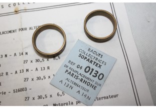 JEU DE 2 BAGUES COLLECTRICES SOPARTEX 04130 POUR ALTERNATEURS PARIS...