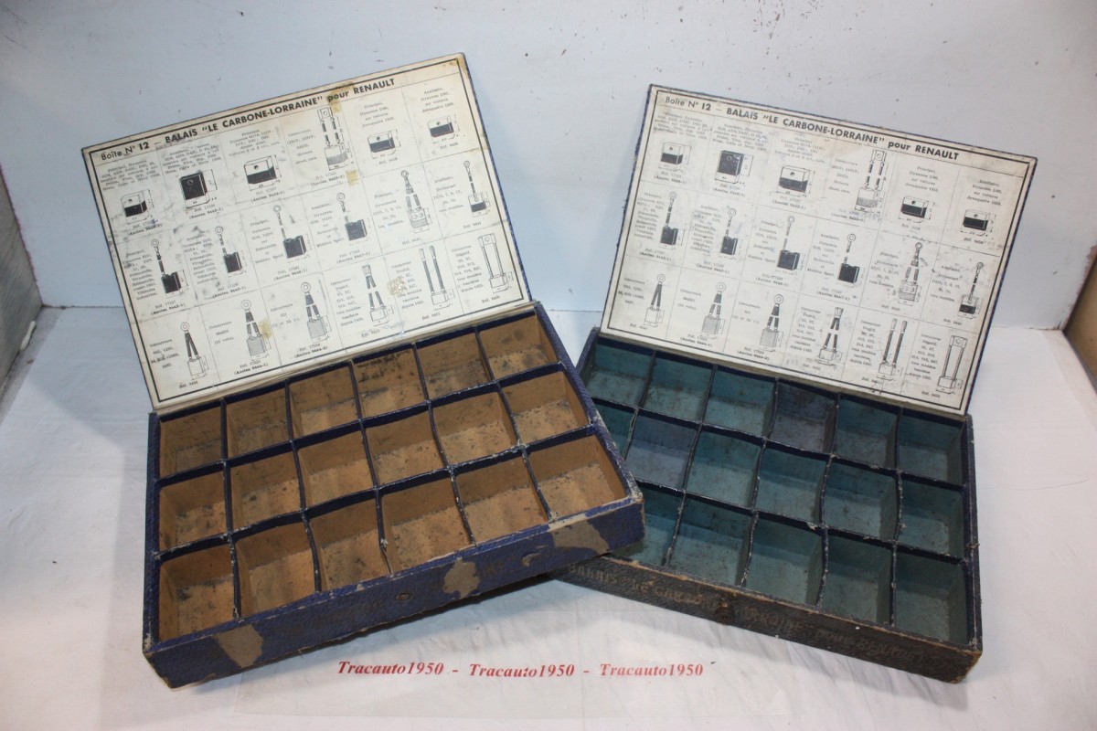 LOT DE 2 COFFRETS GARAGISTE LE CARBONNE LORRAINE POUR CHARBONS RENA...