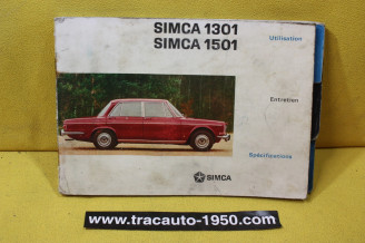 NOTICE D'UTILISATION OU LIVRET DE BORD...SIMCA TALBOT 1301L-1501L