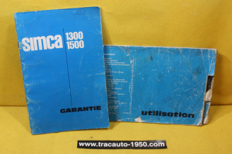 NOTICE D'UTILISATION et CARNET DE GARANTIE...SIMCA TALBOT 1500