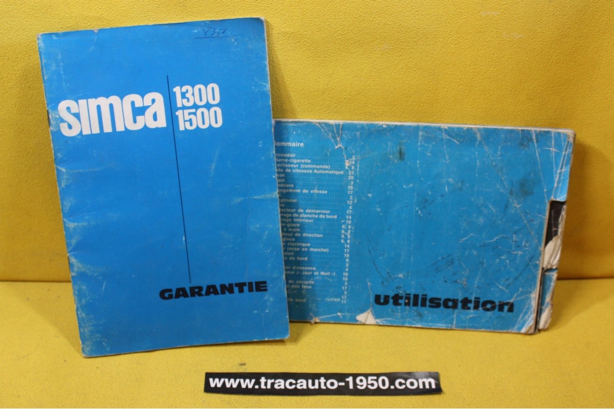 NOTICE D'UTILISATION et CARNET DE GARANTIE...SIMCA TALBOT 1500