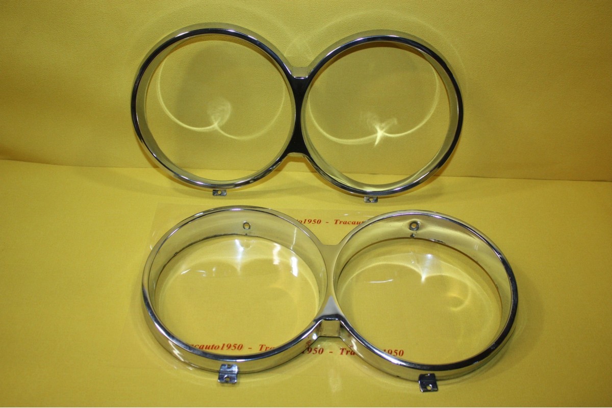 PAIRE DE CERCLAGES DE PHARES DOUBLES...FIAT 124 SPORT