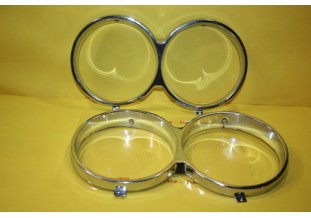 PAIRE DE CERCLAGES DE PHARES DOUBLES...FIAT 124 SPORT