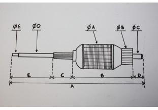 INDUIT PARIS RHONE 70584 pour DEMARREURS 12V Type D8E 51/62/90/91...SIMCA TALBOT 1300 1301 voir descriptif