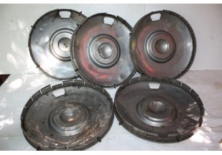 LOT DE 5 ENJOLIVEURS DE ROUE D/355mm...AUTO ANCIENNES COLLECTIONS