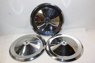 LOT DE 3 ENJOLIVEURS DE ROUE METAL D/222mm...CITROEN 2CV