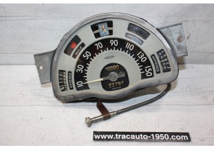 COMBINE BLOC COMPTEUR BITOTALISATEUR JAEGER 150km/h...PEUGEOT 203 1953/1960