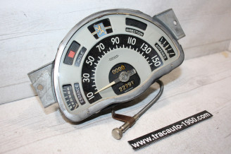 COMBINE BLOC COMPTEUR BITOTALISATEUR JAEGER 150km/h...PEUGEOT 203 1953/1960