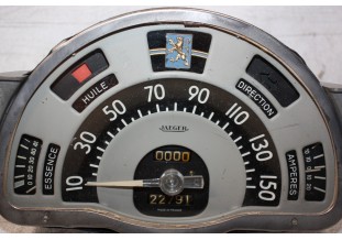 COMBINE BLOC COMPTEUR BITOTALISATEUR JAEGER 150km/h...PEUGEOT 203 1953/1960