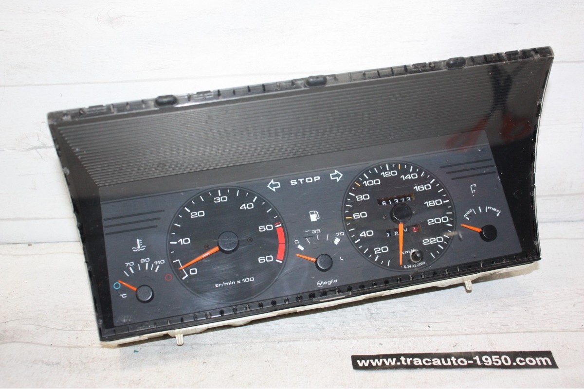 COMBINE BLOC COMPTEUR 12V VEGLIA 480541.01 220km/h...PEUGEOT 405 I Diesel