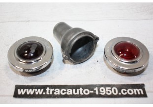PAIRE DE CABOCHONS DE FEUX AR LABINAL CLIGNOLAB 53 Ø 53mm...AUTOS ANCIENNES AVANT GUERRE