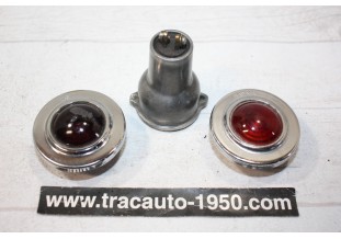 PAIRE DE CABOCHONS DE FEUX AR LABINAL CLIGNOLAB 53 Ø 53mm...AUTOS ANCIENNES AVANT GUERRE