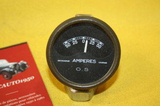 MANO AMPEREMETRE OS 50 AMP Ø 58mm...AUTOS AVANT GUERRE