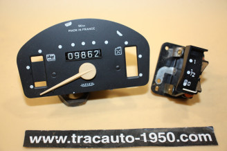 BLOC COMPTEUR INCOMPLET JAEGER 120km/h 6V...RENAULT R3 4L R4 1961/1963