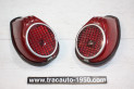 PAIRE DE FEUX ARRIERES D/G COMPLETS SEIMA 3124...CITROEN TRACTION 11CV 15/6 ap 1952