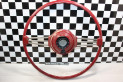 VOLANT QUILLERY VIRAFLEX ROUGE 2 BRANCHES Ø 425mm...CITROEN TRACTION AUTOS ANCIENNES