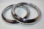 PAIRE DE CERCLAGES DE PHARES SEV MARCHAL D/150mm...SIMCA TALBOT 1000 R10 voir descriptif