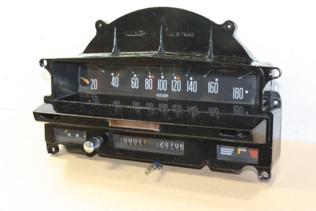 COMBINE BLOC COMPTEUR JAEGER 180km/h 12V...CITROEN ID DS 1962/1970