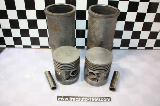 LOT DE 2 CHEMISES/PISTONS + AXES MOTEUR 11 PERFO 78x100...CITROEN TRACTION 11CV H HY