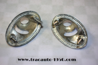 PAIRE DE SUPPORTS DE PHARES CHROMES D/G...CITROEN TRACTION 7 11 15/6