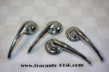 JEU DE 4 POIGNEES INTERIEURES DE PORTES + EMBASES...CITROEN TRACTION 11CV 15/6