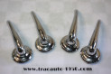 JEU DE 4 POIGNEES INTERIEURES DE PORTES + EMBASES...CITROEN TRACTION 11CV 15/6