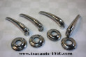 JEU DE 4 POIGNEES INTERIEURES DE PORTES + EMBASES...CITROEN TRACTION 11CV 15/6