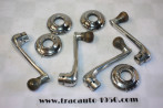 JEU DE 4 MANIVELLES LEVES GLACES DE PORTES + EMBASES...CITROEN TRACTION 11CV 15/6