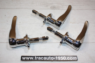 UN JEU DE 3 POIGNEES EXTERIEURES DE PORTES AV/AR...CITROEN TRACTION 11CV 15/6