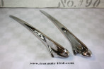 PAIRE D'ENJOLIVEURS CHROMES DE FEUX D'AILES AVANTS...CITROEN TRACTION 11CV 15/6