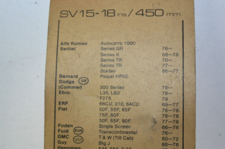 BALAI D'ESSUIE-GLACE SPARFAX SV 15 L/450mm...CAMIONS BERLIET DODGE...