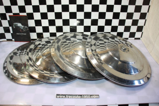 JEU DE 4 ENJOLIVEURS DE ROUE METAL D/300mm...PEUGEOT 403 404