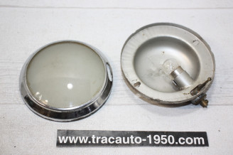 PLAFONNIER ROND VERRE DEPOLI D/100mm...AUTOS ANCIENNES DUVERS
