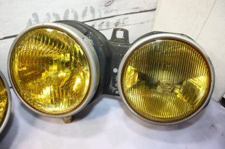 PAIRE DE BLOCS OPTIQUES DOUBLE JAUNEs D/G HELLA H1/H1...BMW E30 PHASE 1