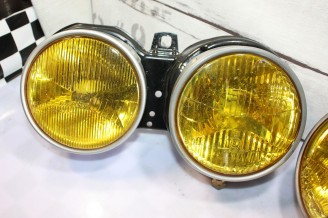 PAIRE DE BLOCS OPTIQUES DOUBLE JAUNEs D/G HELLA H1/H1...BMW E30 PHASE 1