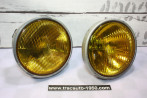 PAIRE D'OPTIQUES DROITS JAUNES HELLA H1/H1 Ø/145mm...BMW E30 PHASE 1