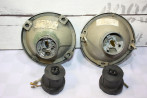 PAIRE D'OPTIQUES DROITS JAUNES HELLA H1/H1 Ø/145mm...BMW E30 PHASE 1