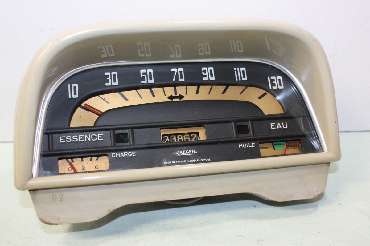 COMBINE BLOC COMPTEUR 6V JAEGER 130km/h...RENAULT DAUPHINE