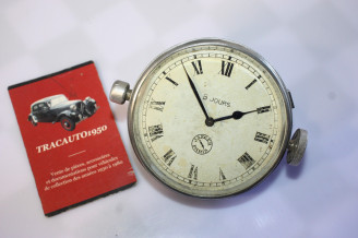 MONTRE DE BORD JAEGER 8 JOURS Ø/80mm...AUTOS ANCIENNES COLLECTIONS