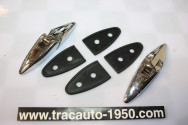 PAIRE DE CHARNIERES DE CAPOT OU COFFRE CHROMEES L/95MM...RENAULT 4CV DAUPHINE ALPINE