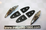 PAIRE DE CHARNIERES DE CAPOT OU COFFRE CHROMEES L/95MM...RENAULT 4CV DAUPHINE ALPINE