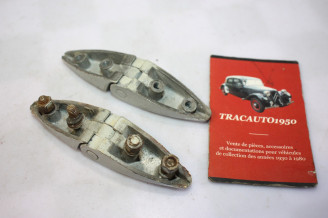 PAIRE DE CHARNIERES DE CAPOT OU COFFRE PEINTES L/95MM...RENAULT 4CV DAUPHINE ALPINE