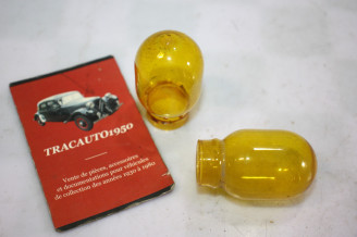 2 GLOBES EN VERRE DE PORTE AMPOULE H1 L/50mm...AUTOS ANCIENNES COLLECTION