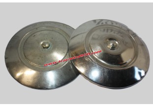 LOT DE 2 ENJOLIVEURS DE ROUE INOX Ø 195MM...RENAULT R4 1ER MODELES