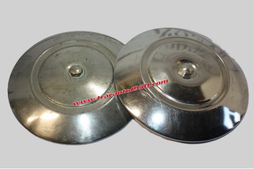 LOT DE 2 ENJOLIVEURS DE ROUE INOX Ø 195MM...RENAULT R4 1ER MODELES