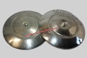 LOT DE 2 ENJOLIVEURS DE ROUE INOX Ø 195MM...RENAULT R4 1ER MODELES
