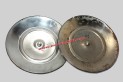 LOT DE 2 ENJOLIVEURS DE ROUE INOX Ø 195MM...RENAULT R4 1ER MODELES