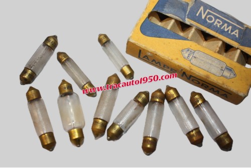 BOITE DE 10 LAMPES NAVETTES 6V NORMA / MAZDA DIVERS...AUTOS MOTOS ANCIENNES