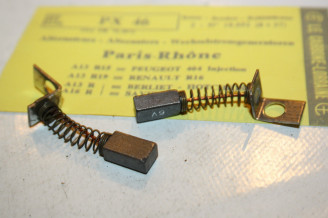 CHARBONS PX 46 POUR ALTERNATEUR12V PARIS RHONE...PEUGEOT 404 INJ RENAULT R16TS